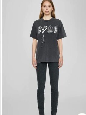 Anine Bing Black Graphic Short Sleeve Tee, sold out everywhere